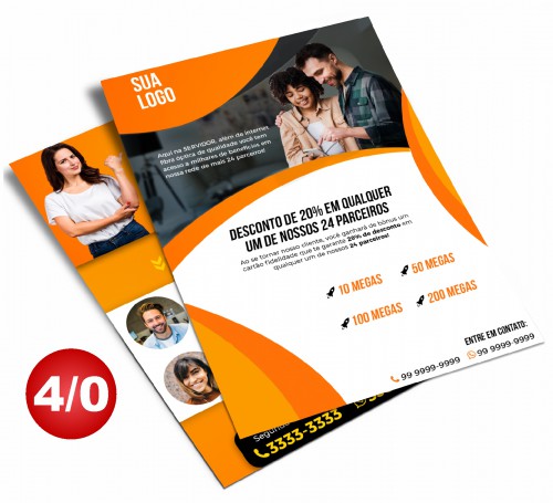 Folheto 20x14  4x0 20.000 70gm